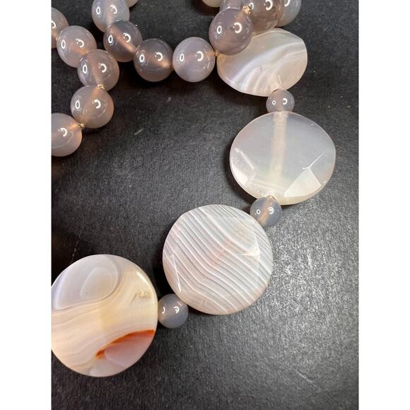 NEW Botswana agate necklace with sterling silver clasp - Picture 7 of 12